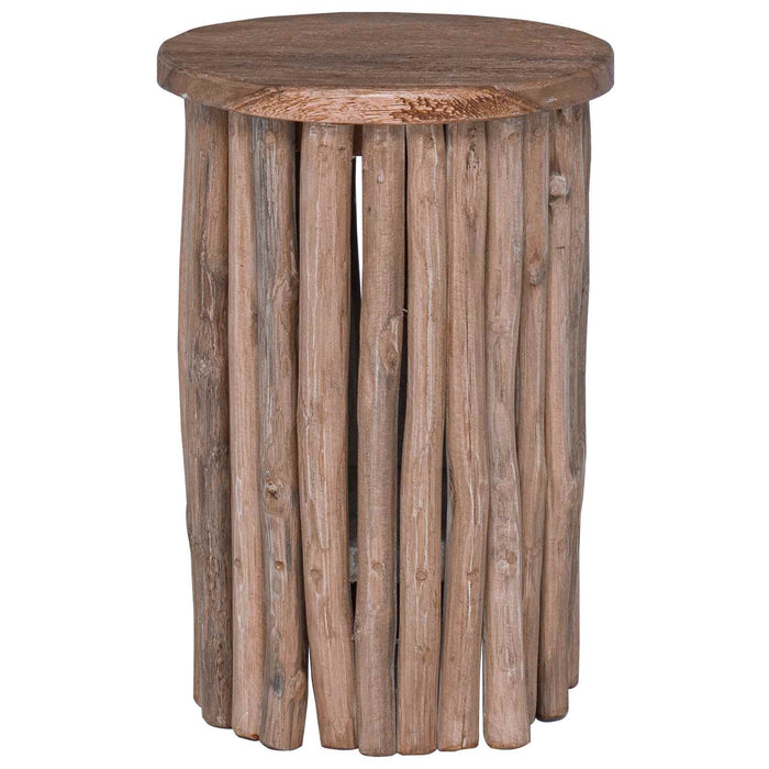 Taburet natural 30 x 30 x 45 cm Lemn solid de tec - WALTI WALTI