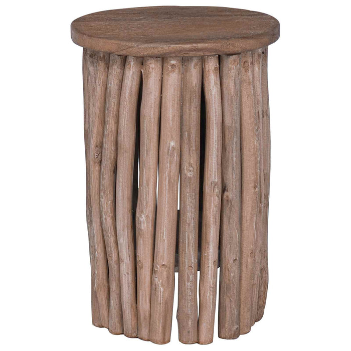 Taburet natural 30 x 30 x 45 cm Lemn solid de tec - WALTI WALTI