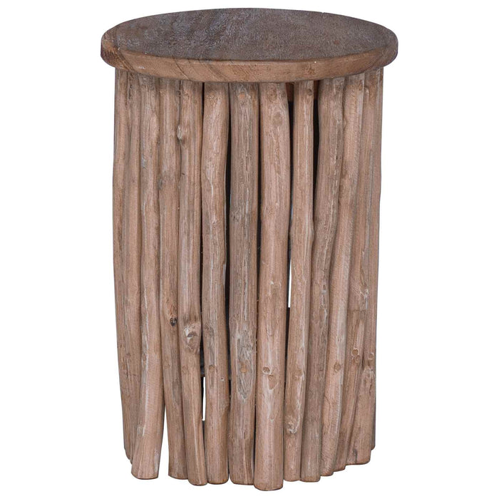 Taburet natural 30 x 30 x 45 cm Lemn solid de tec - WALTI WALTI