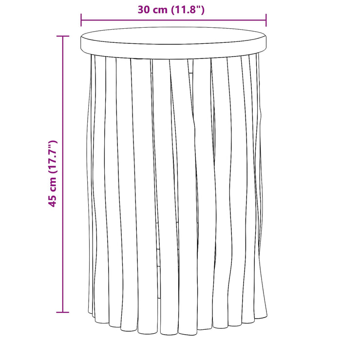 Taburet natural 30 x 30 x 45 cm Lemn solid de tec - WALTI WALTI