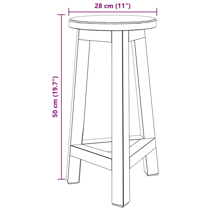 Taburet natural 28 x 28 x 50 cm Lemn de mahon WALTI