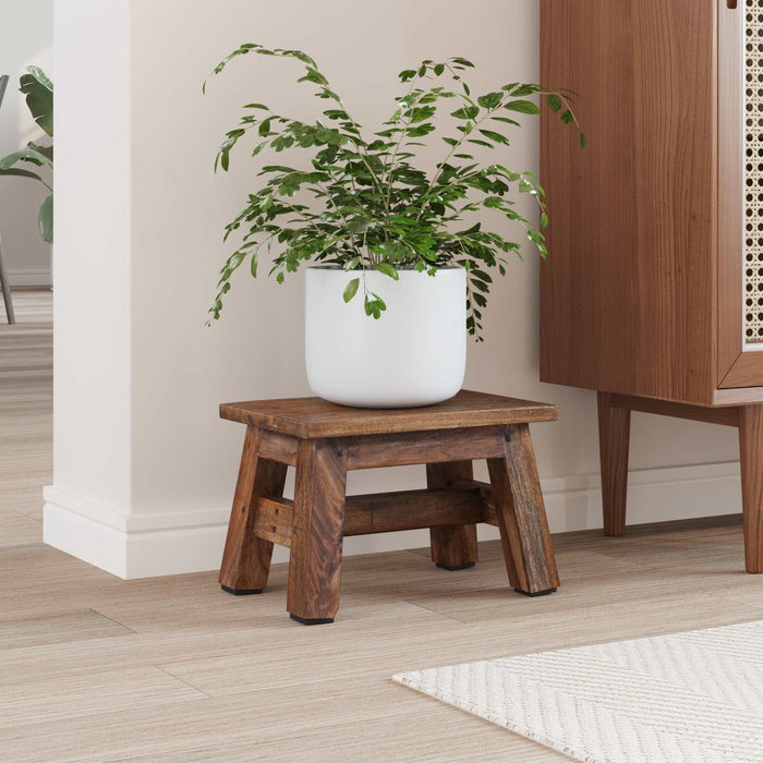 Taburet natural 30 x 20 x 20 cm Lemn de mahon WALTI