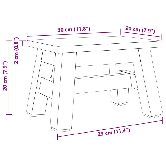 Taburet natural 30 x 20 x 20 cm Lemn de mahon WALTI