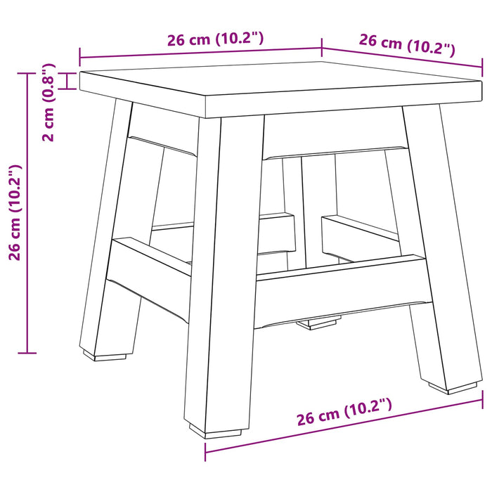Taburet natural 26 x 26 x 26 cm Lemn de mahon WALTI