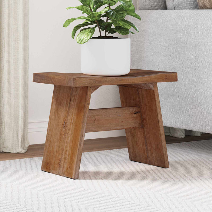 Taburet natural 40 x 25 x 31 cm Lemn de mahon - WALTI WALTI
