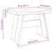 Taburet natural 40 x 25 x 31 cm Lemn de mahon - WALTI WALTI