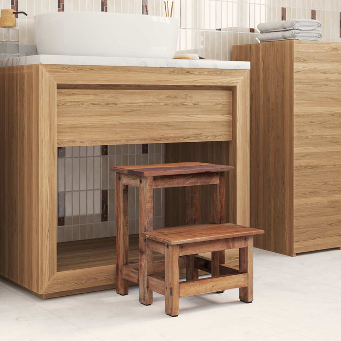Taburet natural 37 x 37 x 46 cm Lemn de mahon WALTI