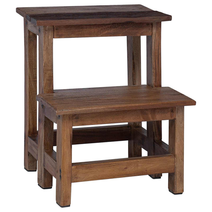 Taburet natural 37 x 37 x 46 cm Lemn de mahon WALTI