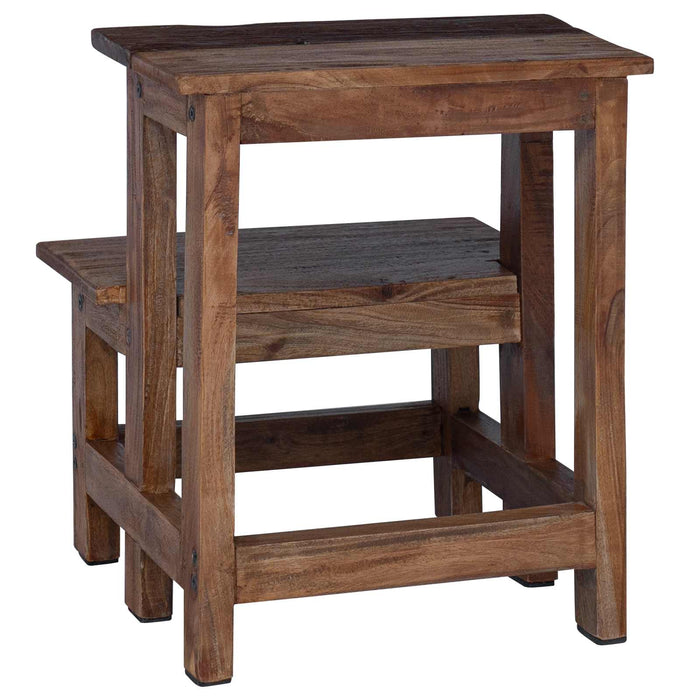 Taburet natural 37 x 37 x 46 cm Lemn de mahon WALTI
