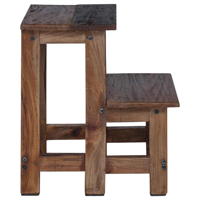 Taburet natural 37 x 37 x 46 cm Lemn de mahon WALTI