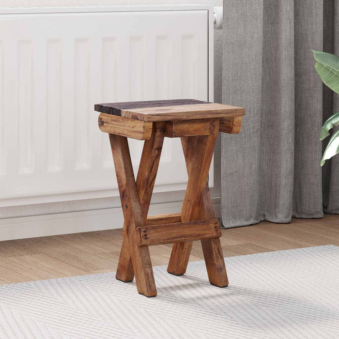Taburet natural 30 x 30 x 48 cm Lemn masiv recuperat - WALTI WALTI