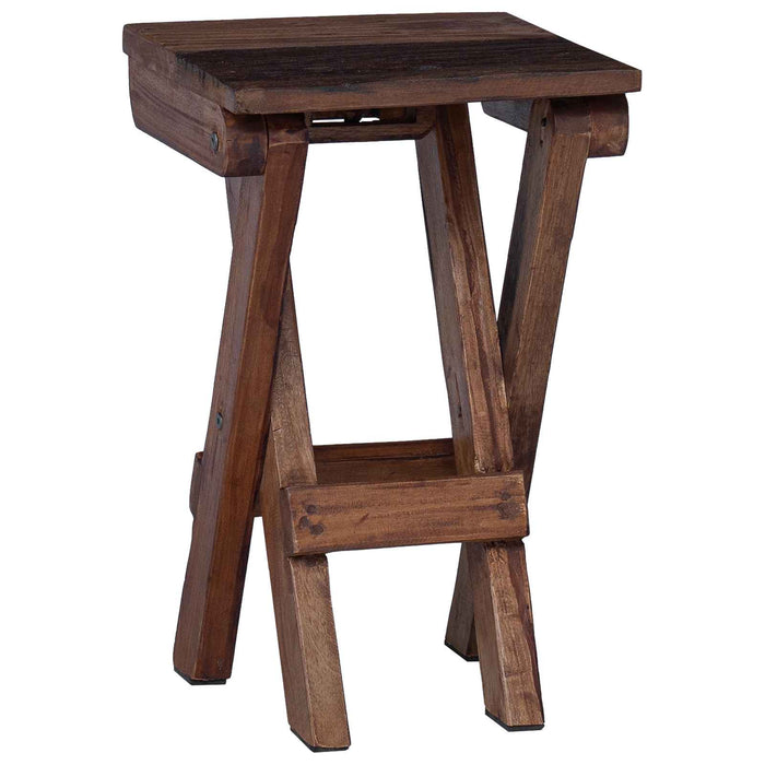Taburet natural 30 x 30 x 48 cm Lemn masiv recuperat - WALTI WALTI