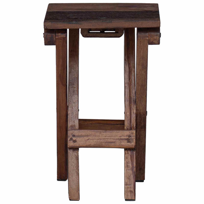 Taburet natural 30 x 30 x 48 cm Lemn masiv recuperat - WALTI WALTI