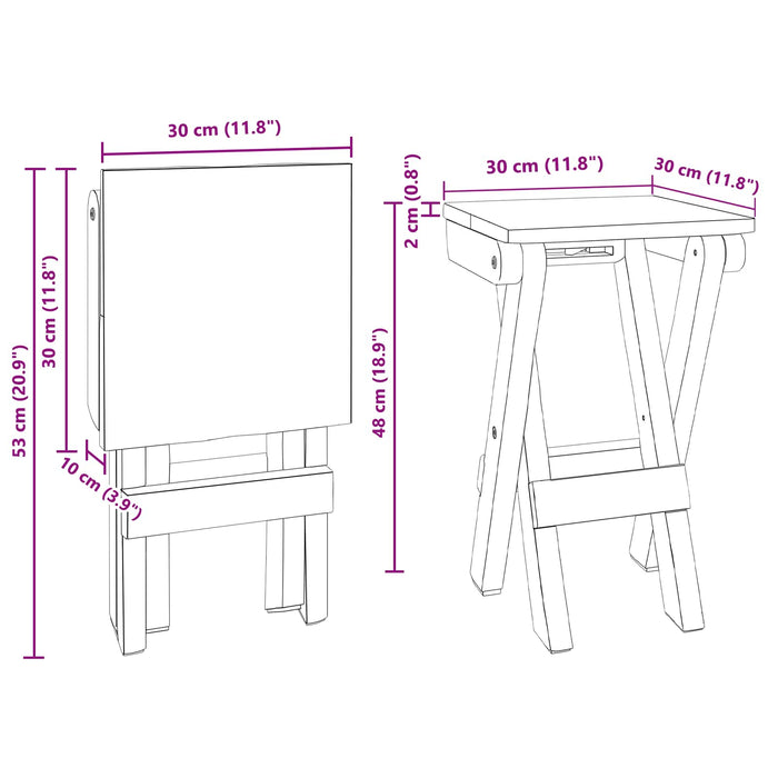 Taburet natural 30 x 30 x 48 cm Lemn masiv recuperat - WALTI WALTI