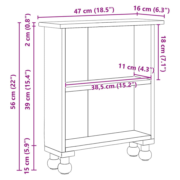 Rafturi cu raft Maro 47 x 16 x 55 cm Lemn masiv de mahon WALTI