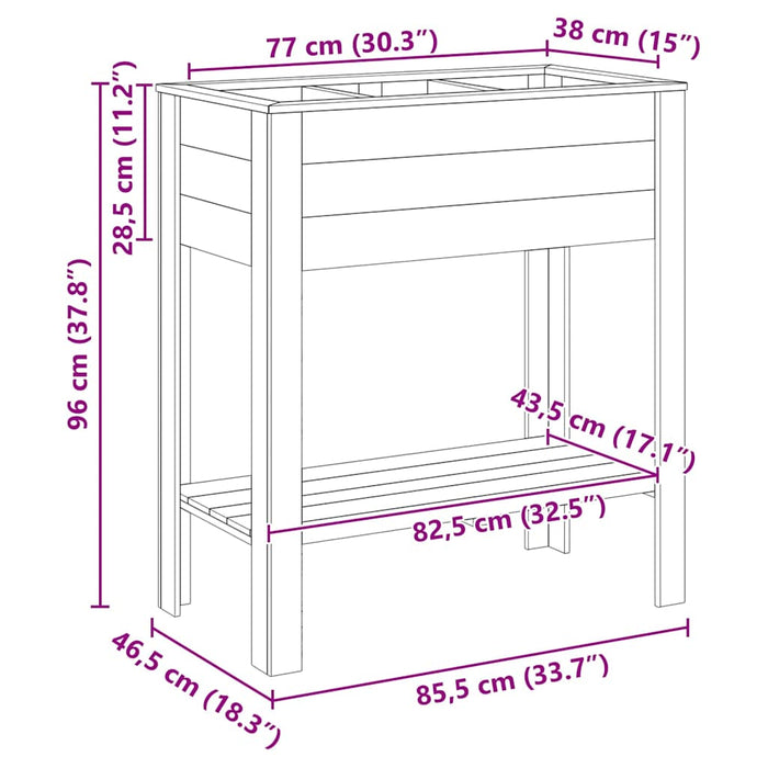 Vază Înalta cu raft Maro 85,5 x 46,5 x 96 cm Lemn de pin tratat - WALTI WALTI