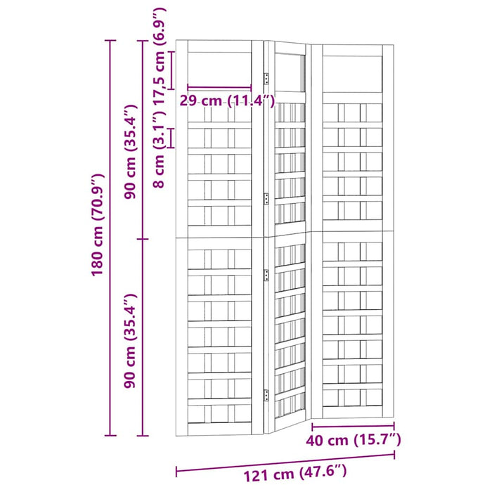 Ecran de intimitate Maro miere 121 x 180 cm Lemn de pin masiv WALTI