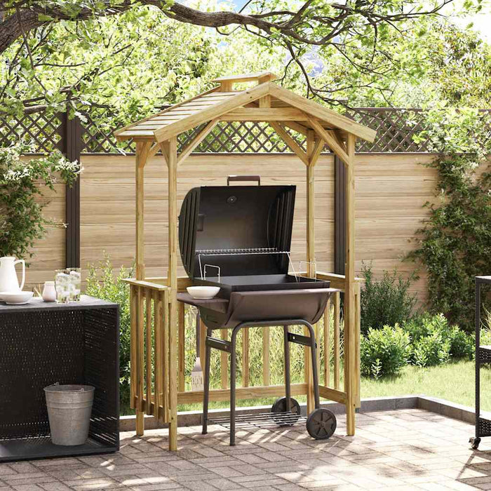 Adăpost BBQ 133.5x63x200 cm din Lemn de Pin Impregnat - WALTI WALTI