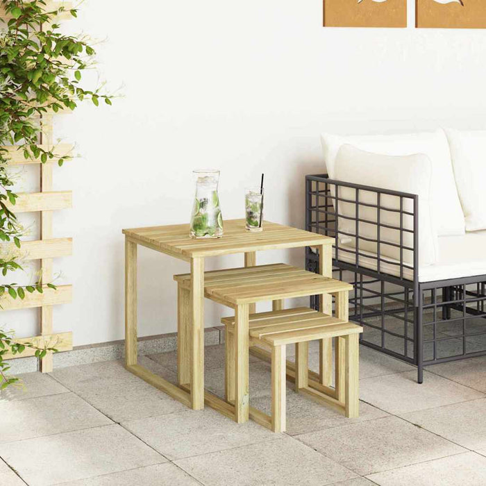 masă 3 pcs natural Lemn de pin tratat - WALTI WALTI