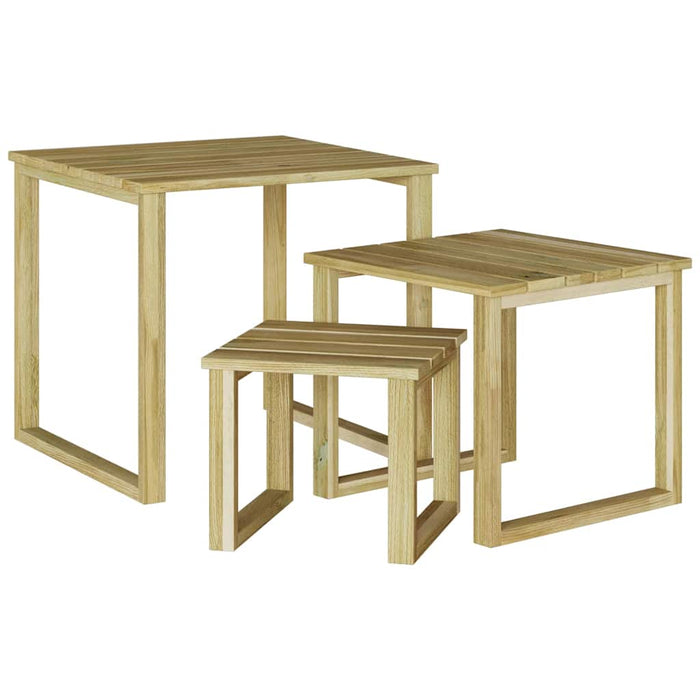 masă 3 pcs natural Lemn de pin tratat - WALTI WALTI