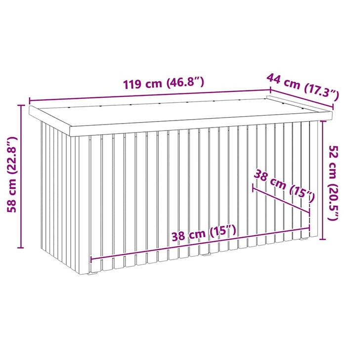Cutie de depozitare pentru grădină natural 119 x 44 x 58,5 cm - WALTI WALTI