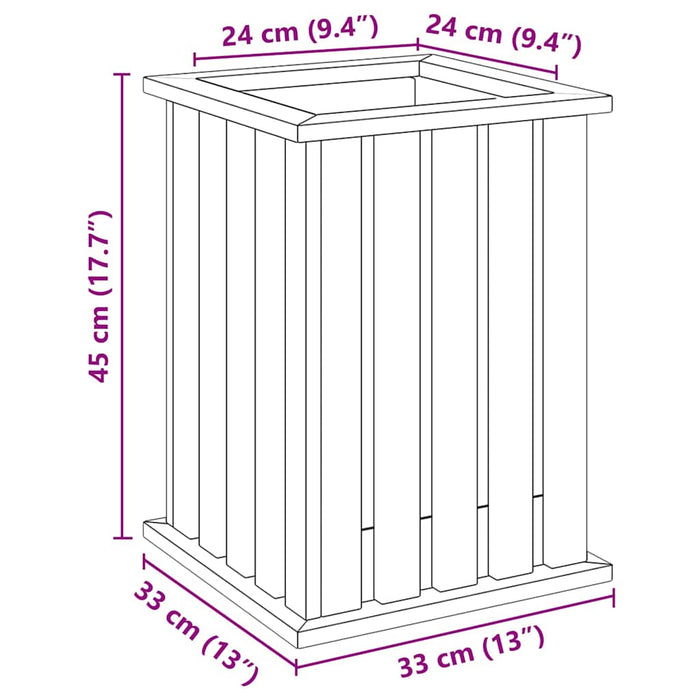 Jardinieră Maro 33 x 33 x 45 cm Lemn de pin impregnat - WALTI WALTI