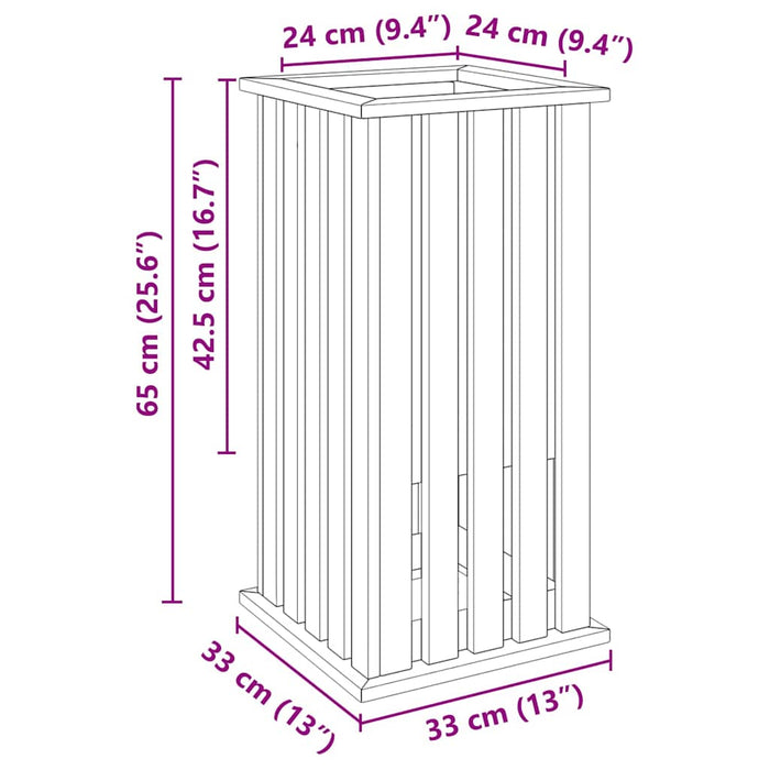 Cutii de plantare Maro 33 x 33 x 65 cm Lemn de pin tratat - WALTI WALTI