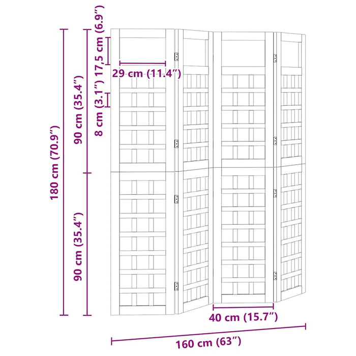 Ecran de intimitate Maro miere 160 x 180 cm Lemn de pin masiv WALTI