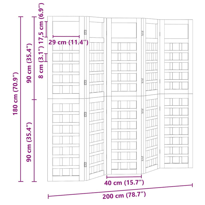 Ecran de intimitate Maro miere 200 x 180 cm Lemn de pin masiv WALTI