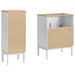 Set de mobilier pentru baie cu raft 2 pcs Alb Lemn de pin masiv - WALTI WALTI
