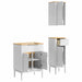 Set de mobilier pentru baie cu raft 3 pcs Alb Lemn de pin masiv - WALTI WALTI