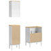 Set de mobilier pentru baie cu raft 3 pcs Alb Lemn de pin masiv - WALTI WALTI
