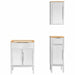 Set de mobilier pentru baie cu raft 3 pcs Alb Lemn de pin masiv - WALTI WALTI