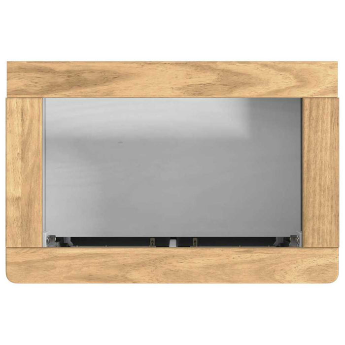 Set de mobilier pentru baie cu raft 3 pcs Alb Lemn de pin masiv - WALTI WALTI