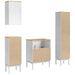 Set de mobilier pentru baie cu raft 4 pcs Alb Lemn de pin masiv - WALTI WALTI