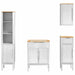 Set de mobilier pentru baie cu raft 4 pcs Alb Lemn de pin masiv - WALTI WALTI