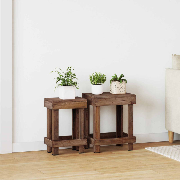 Suport pentru plante 2 pcs Maro 70 x 11 x 27 cm Lemn de mahon - WALTI WALTI