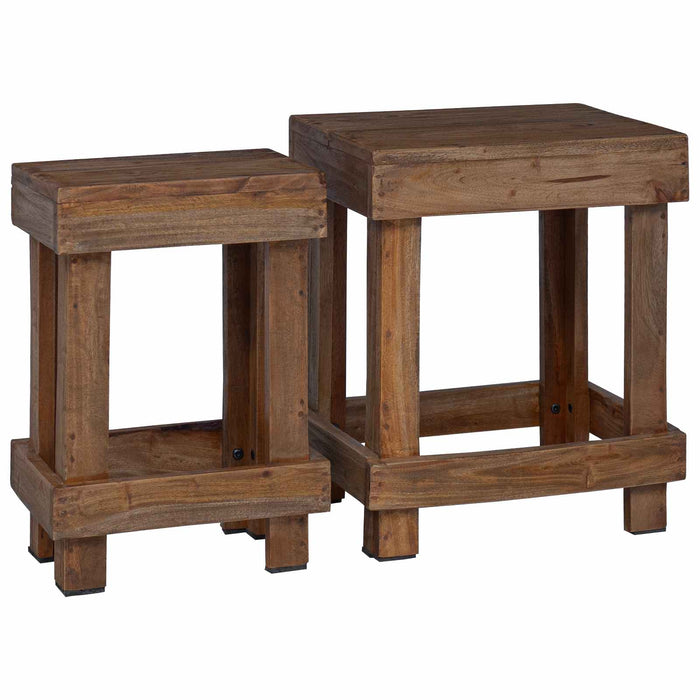 Suport pentru plante 2 pcs Maro 70 x 11 x 27 cm Lemn de mahon - WALTI WALTI