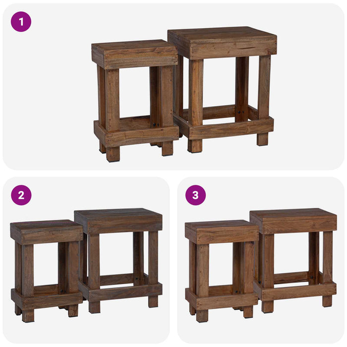 Suport pentru plante 2 pcs Maro 70 x 11 x 27 cm Lemn de mahon - WALTI WALTI