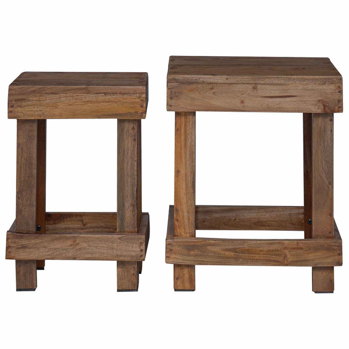 Suport pentru plante 2 pcs Maro 70 x 11 x 27 cm Lemn de mahon - WALTI WALTI