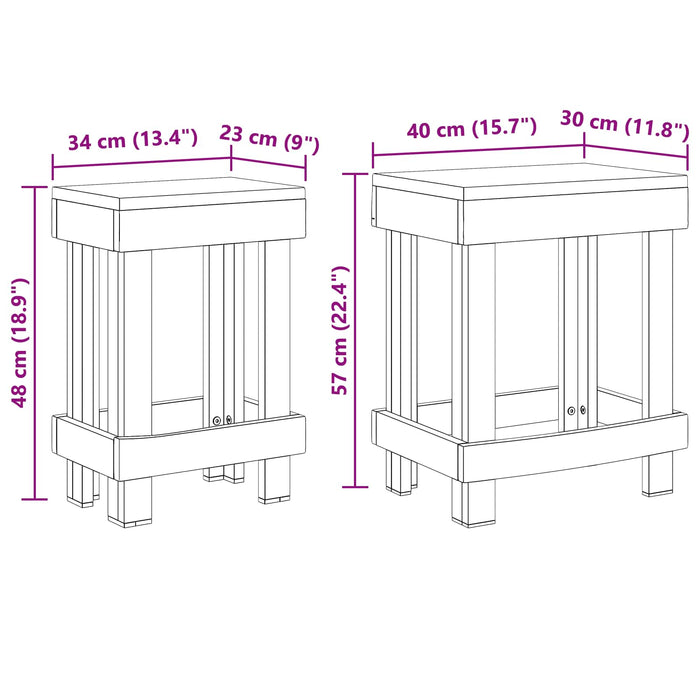 Suport pentru plante 2 pcs Maro 70 x 11 x 27 cm Lemn de mahon - WALTI WALTI