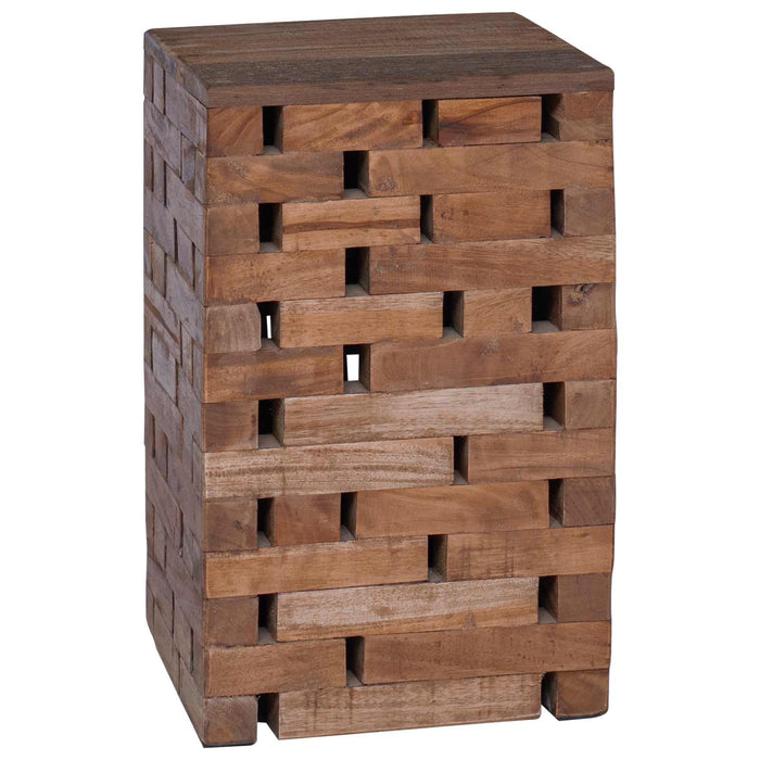 Taburet natural 29 x 29 x 48 cm Lemn masiv recuperat - WALTI WALTI