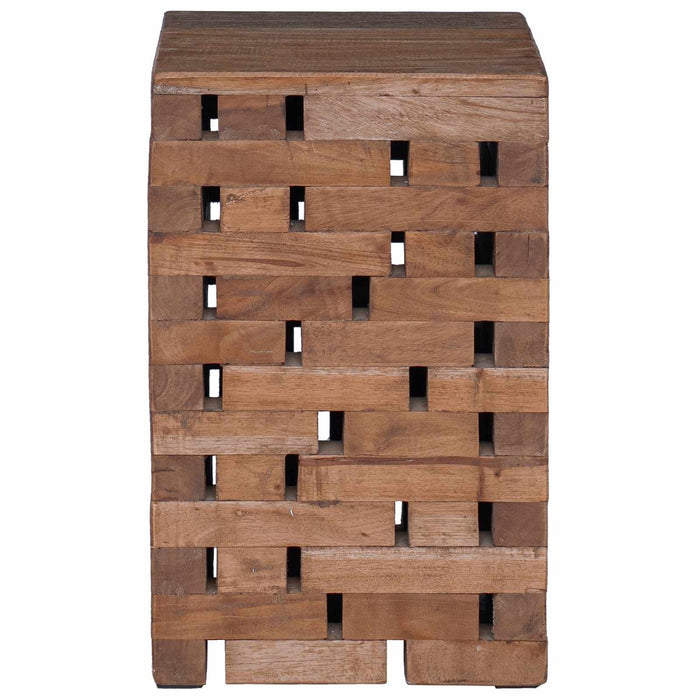 Taburet natural 29 x 29 x 48 cm Lemn masiv recuperat - WALTI WALTI