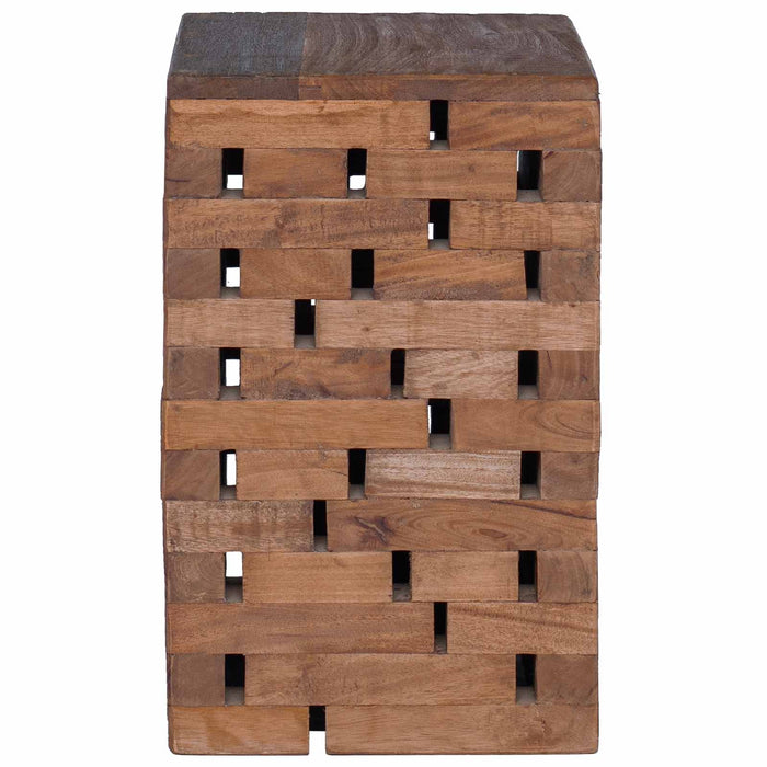 Taburet natural 29 x 29 x 48 cm Lemn masiv recuperat - WALTI WALTI