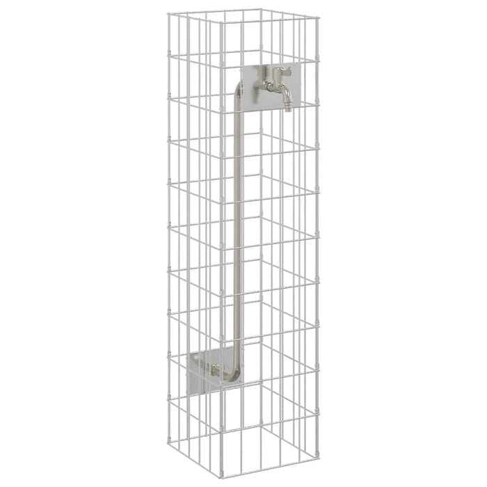 Coloană Gabion cu Robinet 100x25x25 cm Oțel Inoxidabil - WALTI WALTI