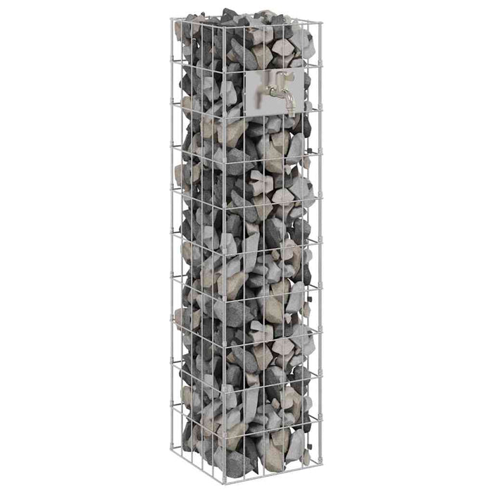 Coloană Gabion cu Robinet 100x25x25 cm Oțel Inoxidabil - WALTI WALTI