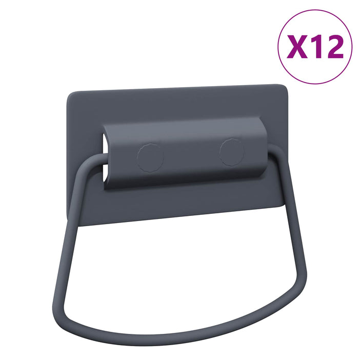 Mânere pentru dulap 12 pcs Antracit 85 x 45 mm Metal WALTI