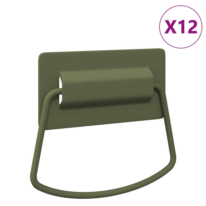 Mânere pentru dulap 12 pcs Verde măsliniu 85 x 45 mm Metal WALTI