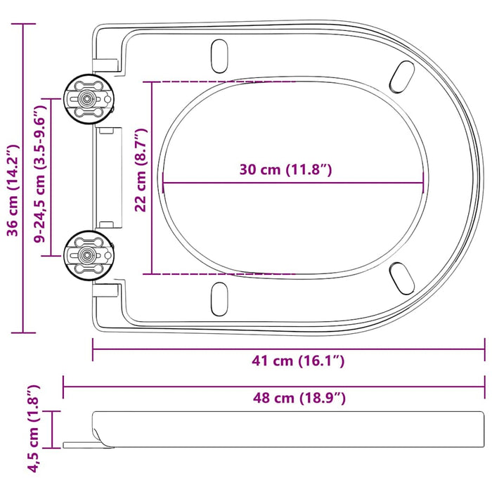 Capacul de toaletă Alb 48 x 36.5 x 4.5 cm Polipropilenă - WALTI WALTI
