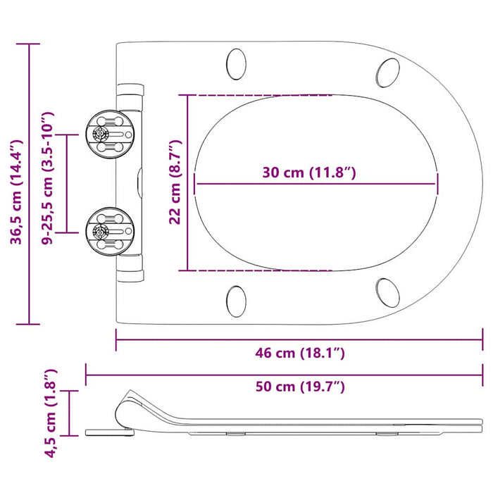 Capacul de toaletă Manual Alb 48.5 x 36 x 5 cm Polipropilenă - WALTI WALTI